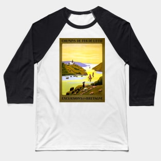 Vintage Travel Poster France Excusrion en Bretagne Baseball T-Shirt